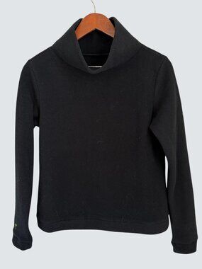 Dudley Stephens Black Turtleneck Pullover Fleece Top Small Womens